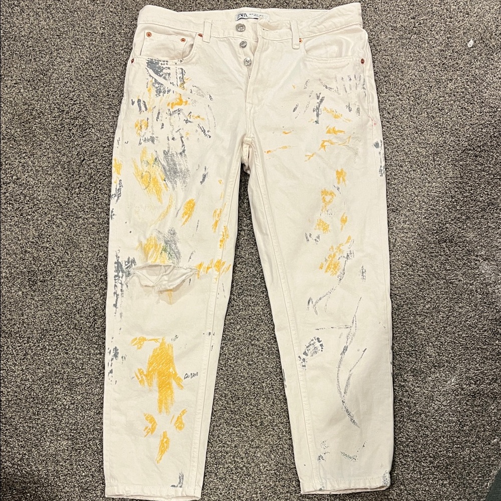 Zara Cream Denim Jeans